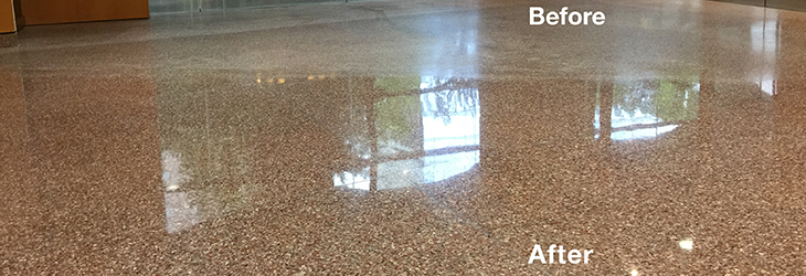banner-stone Stone floor before and after cleaning with FSG's proprietary Foamtech method